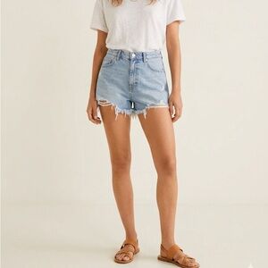 Zara Frayed Jean Shorts
